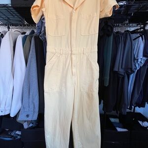 Big Bud Press Butter Yellow Short-Sleeve Jumpsuit